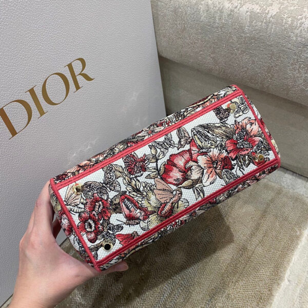 Christian Dior Medium Lady D-Lite Bag 24cm Red - Image 2