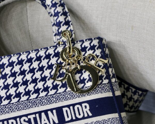 Christian Dior Medium Lady D-Lite Bag 24cm Blue - Image 3