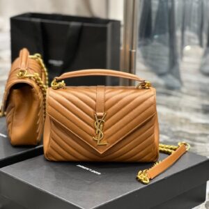 Saint Laurent College Medium Chain Bag With Gold Hardware 24cm