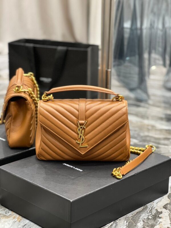 Saint Laurent College Medium Chain Bag With Gold Hardware 24cm