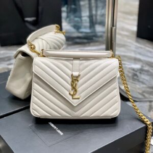Saint Laurent College Medium Chain Bag With Gold Hardware 24cm