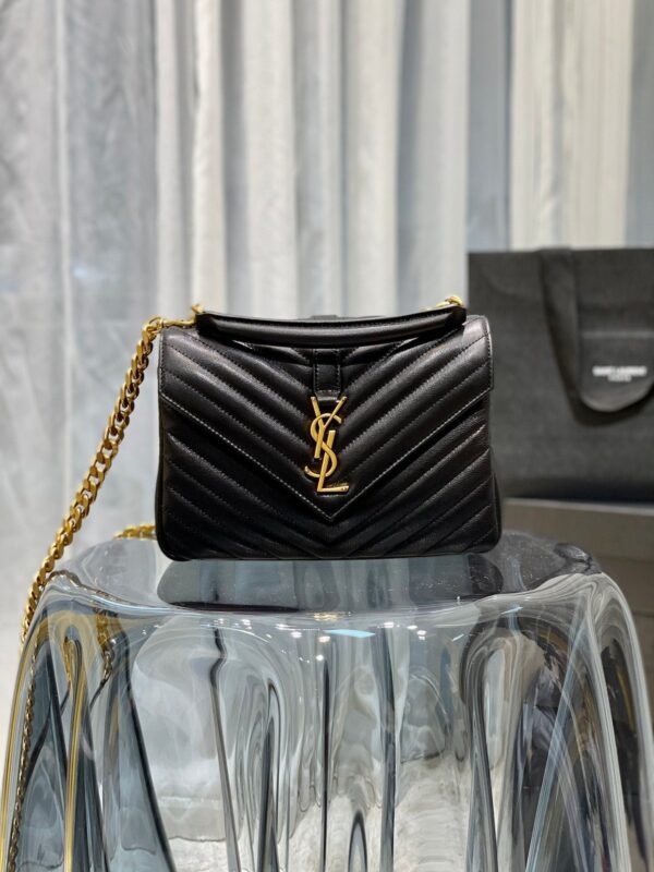 Saint Laurent College Medium Chain Bag With Gold Hardware 24cm