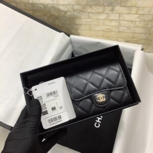CO-CO Chanel Classic Card Holder with Gold hardware 11cm