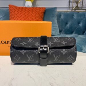 Louis Vuitton 3 Watch Case Monogram Infini Canvas Fall/Winter Collection M47530, Black