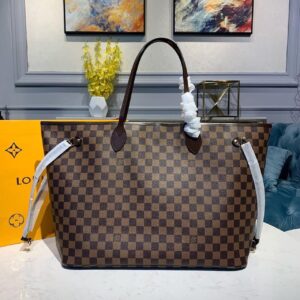 Louis Vuitton Neverfull GM Bag 40cm Damier Ebene Canvas Fall/Winter Collection N41357, Red