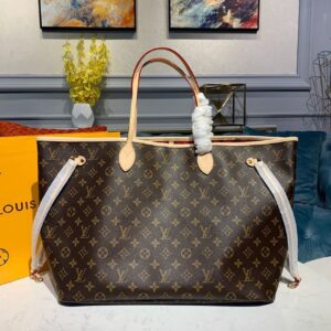 Louis Vuitton Neverfull GM Bag 40cm Monogram Canvas Fall/Winter Collection M40991, Brown/Red