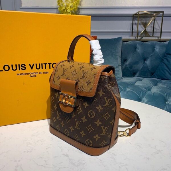 Louis Vuitton Dauphine Backpack 23cm Monogram Reverse Canvas Spring/Summer Collection M44827, Brown/Tan - Image 3