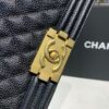 Chanel Quilted Boy Bag 25cm Caviar Leather Antique Gold Hardware Fall/Winter Act 1 Collection Black - Image 8