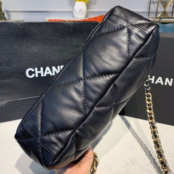 Chanel 19 Flap Bag 30cm Goatskin Leather Fall/Winter Act 1 Collection Black - Image 7