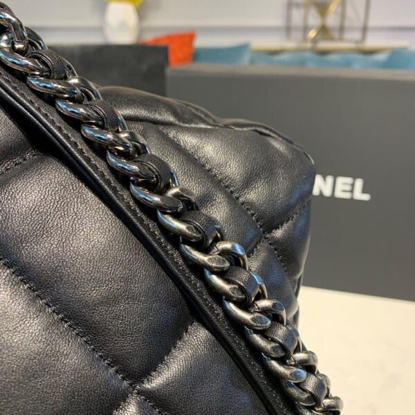 Chanel 19 Flap Bag 30cm Goatskin Leather Fall/Winter Act 1 Collection Black - Image 9