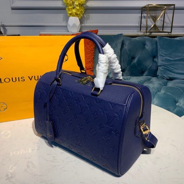 Louis Vuitton Speedy Bandouliere Bag 30cm Monogram Empreinte Leather Spring/Summer Collection M42406, Blue - Image 3