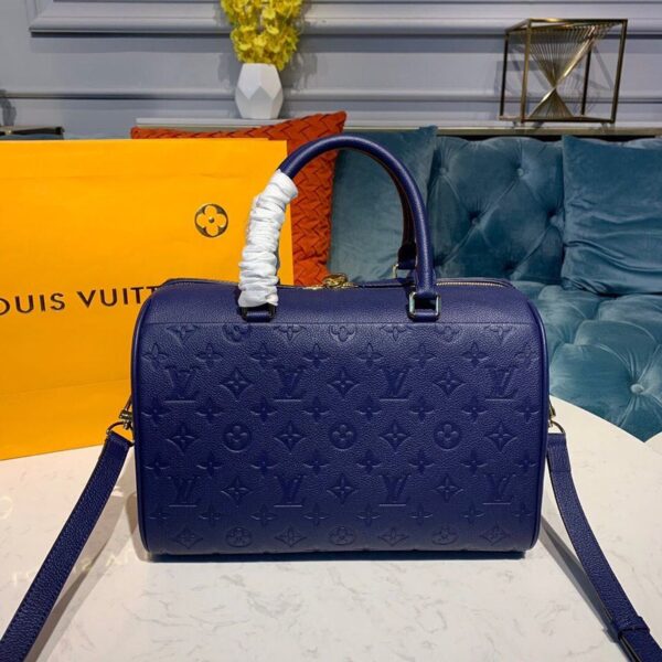 Louis Vuitton Speedy Bandouliere Bag 30cm Monogram Empreinte Leather Spring/Summer Collection M42406, Blue - Image 4