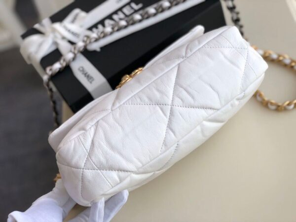 Chanel 19 Flap Bag 26cm Goatskin Leather Fall/Winter Act 1 Collection, White - Image 3