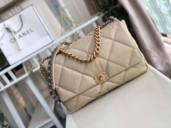 Chanel 19 Flap Bag 36cm Goatskin Leather Fall/Winter Act 1 Collection, Beige - Image 2