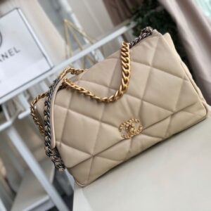 Chanel 19 Flap Bag 36cm Goatskin Leather Fall/Winter Act 1 Collection, Beige
