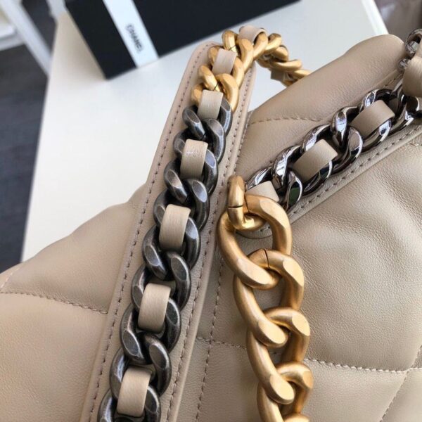 Chanel 19 Flap Bag 36cm Goatskin Leather Fall/Winter Act 1 Collection, Beige - Image 5