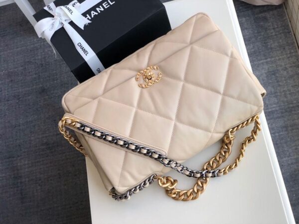 Chanel 19 Flap Bag 36cm Goatskin Leather Fall/Winter Act 1 Collection, Beige - Image 6