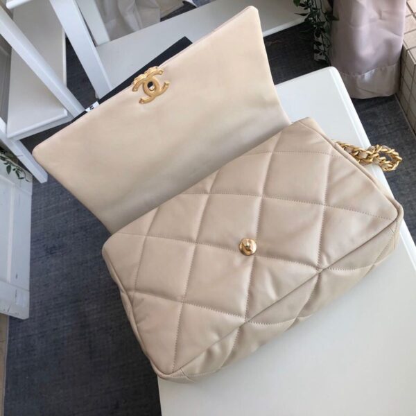 Chanel 19 Flap Bag 36cm Goatskin Leather Fall/Winter Act 1 Collection, Beige - Image 7