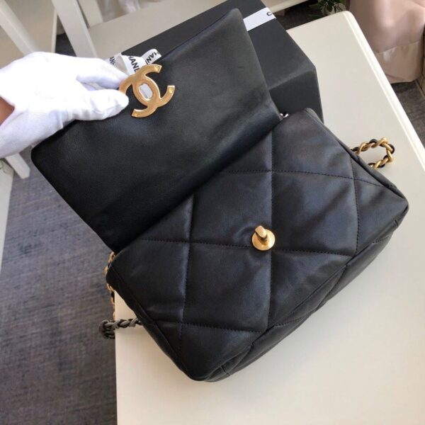Chanel 19 Flap Bag 26cm Goatskin Leather Fall/Winter Act 1 Collection, Black - Image 9