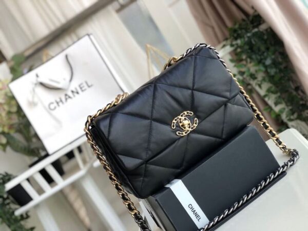 Chanel 19 Flap Bag 30cm Goatskin Leather Fall/Winter Act 1 Collection, Black - Image 5