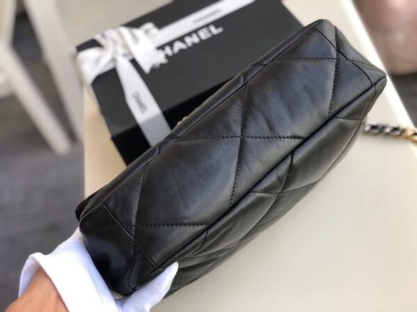 Chanel 19 Flap Bag 30cm Goatskin Leather Fall/Winter Act 1 Collection, Black - Image 4