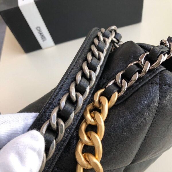 Chanel 19 Flap Bag 30cm Goatskin Leather Fall/Winter Act 1 Collection, Black - Image 10