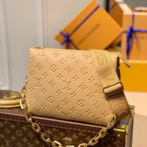 Louis Vuitton Coussin PM Bag 26cm Monogram Embossed Puffy Lambskin Leather Spring/Summer Collection M57793 Brown