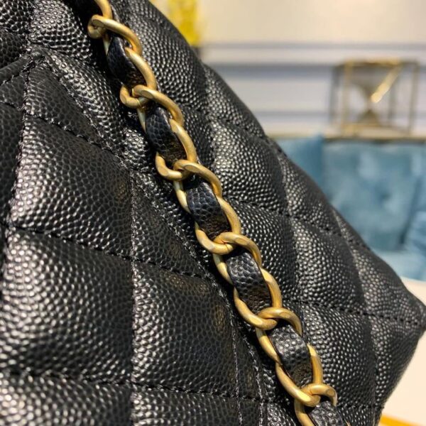 Chanel Coco Handle Quilted Lizard Handle Bag 30cm Caviar Leather Gold Hardware Spring/Summer Act 1 Collection, Black - Image 17