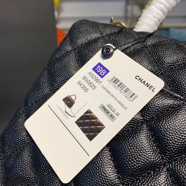 Chanel Coco Handle Quilted Lizard Handle Bag 30cm Caviar Leather Gold Hardware Spring/Summer Act 1 Collection, Black - Image 12