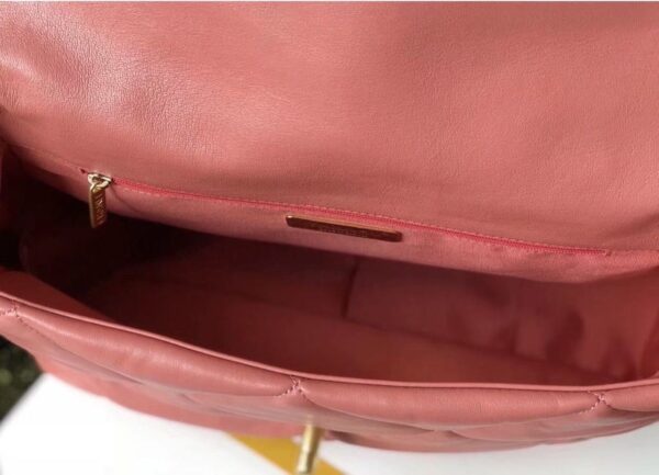 Chanel 19 Flap Bag 26cm Goatskin Leather Spring/Summer Act 1 Collection, Salmon Pink - Image 10