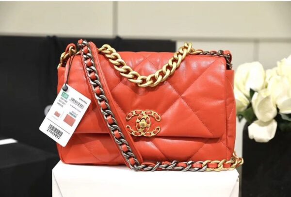Chanel 19 Flap Bag 26cm Goatskin Leather Spring/Summer Act 1 Collection, Red - Image 2