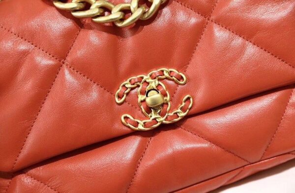 Chanel 19 Flap Bag 26cm Goatskin Leather Spring/Summer Act 1 Collection, Red - Image 10