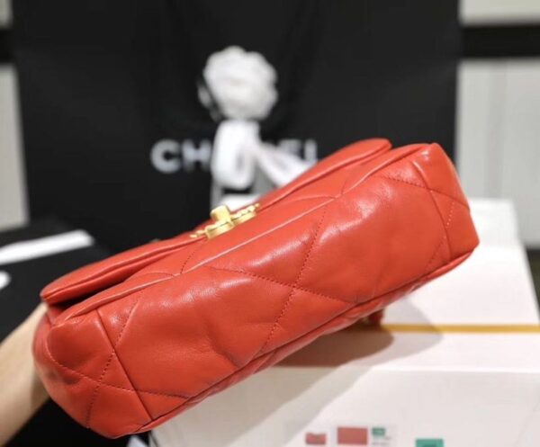 Chanel 19 Flap Bag 26cm Goatskin Leather Spring/Summer Act 1 Collection, Red - Image 9