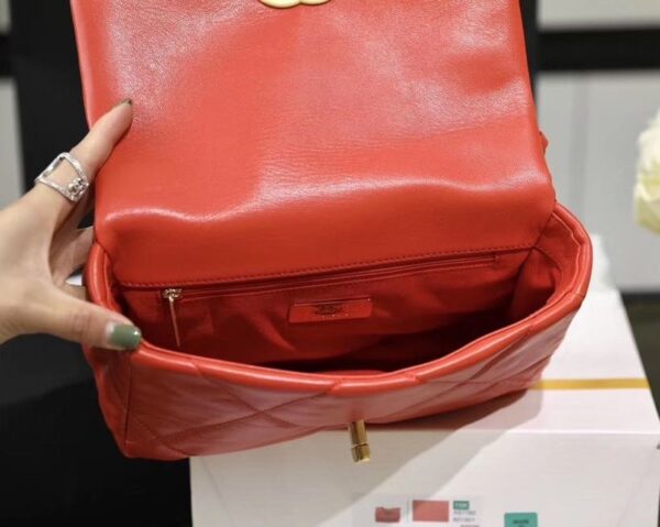Chanel 19 Flap Bag 26cm Goatskin Leather Spring/Summer Act 1 Collection, Red - Image 5