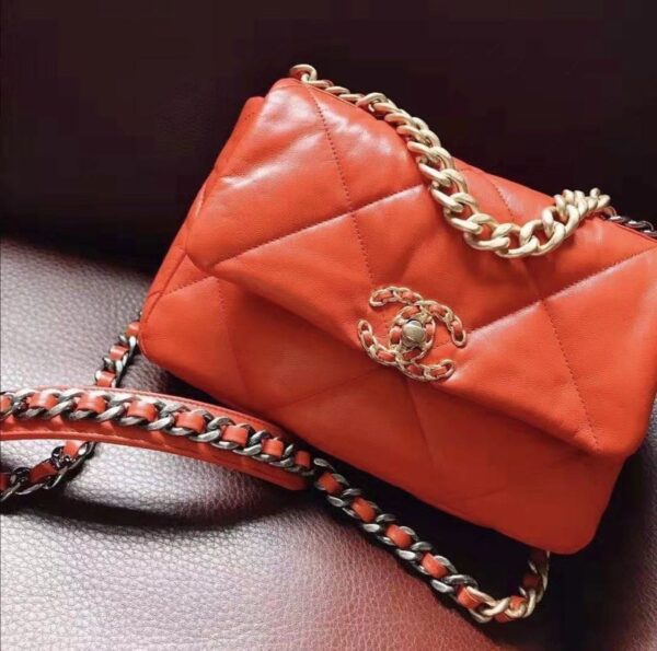 Chanel 19 Flap Bag 26cm Goatskin Leather Spring/Summer Act 1 Collection, Red - Image 17