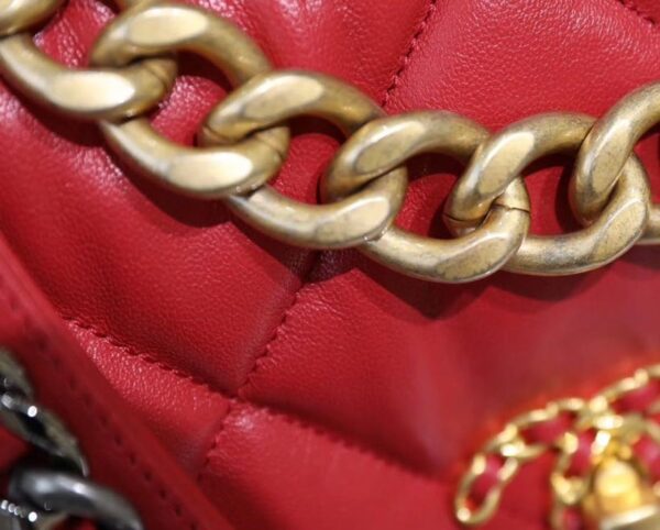 Chanel 19 Flap Bag 26cm Goatskin Leather Spring/Summer Act 1 Collection, Red - Image 8