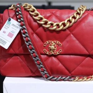Chanel 19 Flap Bag 26cm Goatskin Leather Spring/Summer Act 1 Collection, Red
