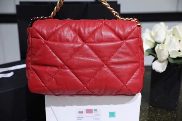 Chanel 19 Flap Bag 26cm Goatskin Leather Spring/Summer Act 1 Collection, Red - Image 13