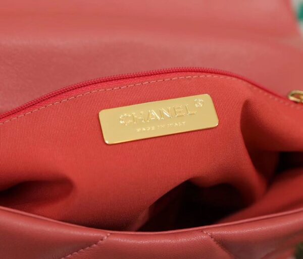 Chanel 19 Flap Bag 26cm Goatskin Leather Spring/Summer Act 1 Collection, Rose Pink - Image 20