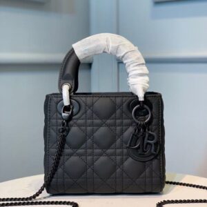 Christian Dior Mini Lady Dior Bag 18cm with Chain Matte Hardware Lambskin Leather Spring/Summer Collection Black