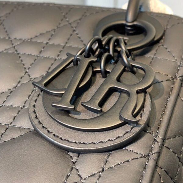 Christian Dior Mini Lady Dior Bag 18cm with Chain Matte Hardware Lambskin Leather Spring/Summer Collection Black - Image 9
