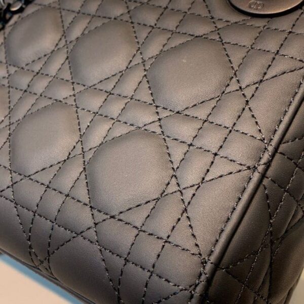 Christian Dior Mini Lady Dior Bag 18cm with Chain Matte Hardware Lambskin Leather Spring/Summer Collection Black - Image 11