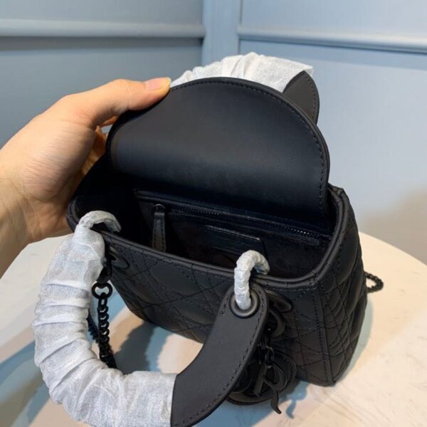 Christian Dior Mini Lady Dior Bag 18cm with Chain Matte Hardware Lambskin Leather Spring/Summer Collection Black - Image 16