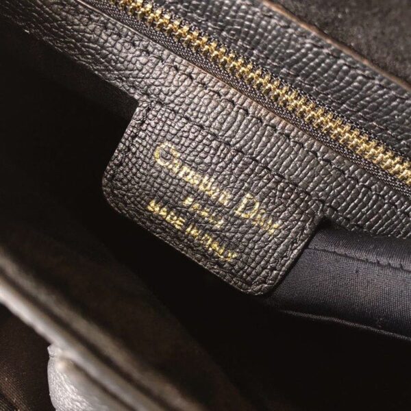 Christian Dior Saddle Bag 25cm Grained Calfskin Canvas Spring/Summer Collection, Black - Image 8