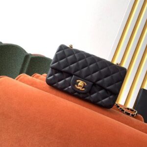 Chanel Classic Flap Bag 20cm Gold Hardware Caviar Leather Spring/Summer Collection Black