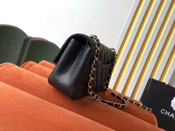 Chanel Classic Flap Bag 20cm Gold Hardware Caviar Leather Spring/Summer Collection Black - Image 5