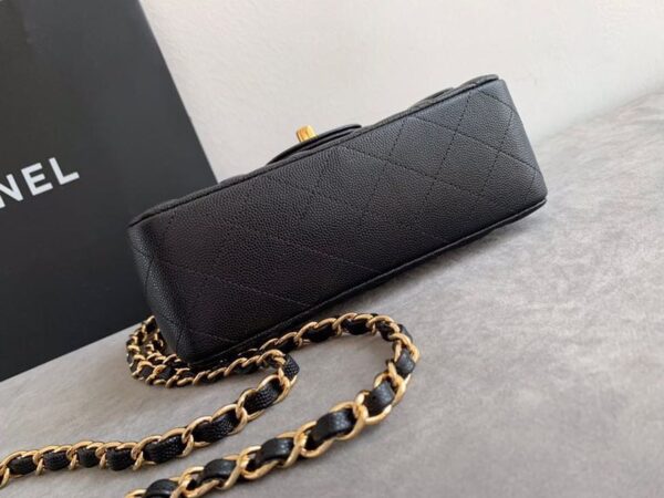 Chanel Classic Flap Bag 20cm Gold Hardware Caviar Leather Spring/Summer Collection Black - Image 3