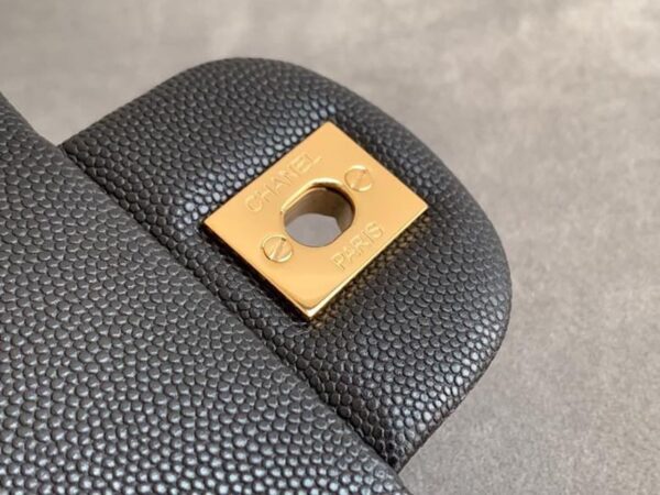 Chanel Classic Flap Bag 20cm Gold Hardware Caviar Leather Spring/Summer Collection Black - Image 7