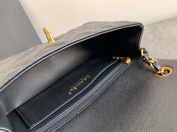 Chanel Classic Flap Bag 20cm Gold Hardware Caviar Leather Spring/Summer Collection Black - Image 10