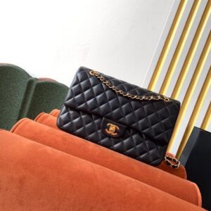 Chanel Classic Flap Bag 25cm Gold Hardware Lambskin Leather Spring/Summer Collection Black